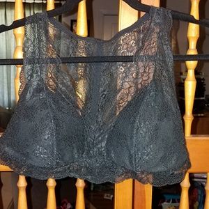 Black Lace Racerback Bralette XL XXL
